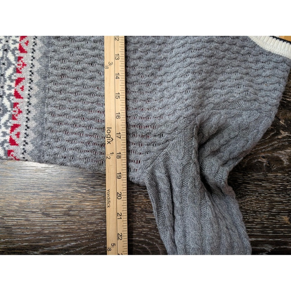 Brooks Brothers Red Fleece Cardigan Sweater Womens Medium Fair Isle Merino Wool - Picture 6 of 7